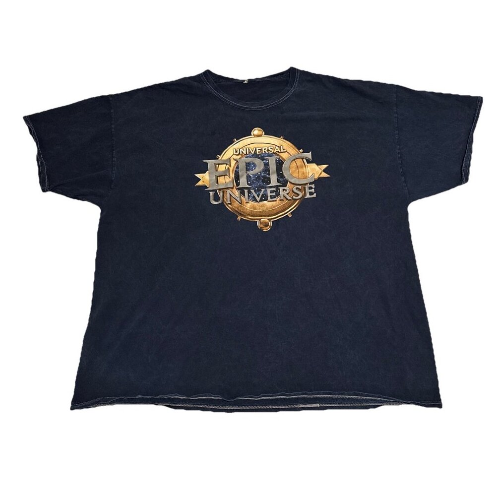 Universal Studios Epic Universe Navy Blue Logo Shirt 2024 Size 3XL EUC